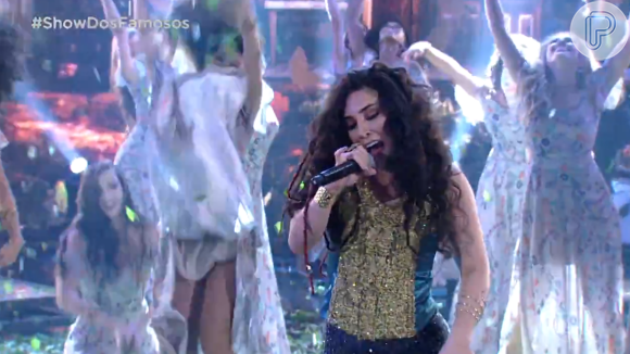 Naiara Azevedo interpretava Shakira no 'Show dos Famosos' quando ocorreu climão com Boninho