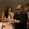 Anitta com Dedé Santana e Jayme Matarazzo durante a coletiva do telefilme 'Didi e o Segredo dos Anjos'
