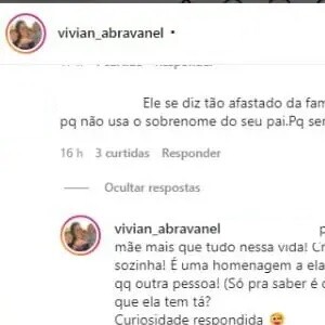 BBB 22: Vivian Abravanel, irmã de Tiago, tamém explicou o motivo de usar o mesmo sobrenome de Silvio Santos