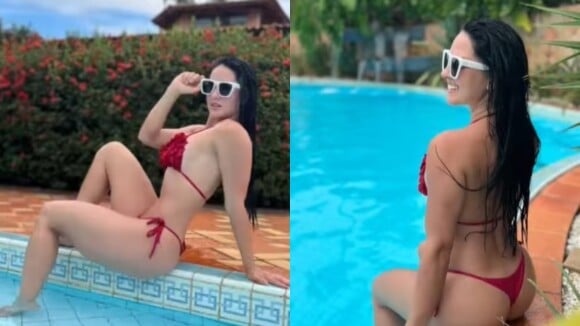 Após ser criticada por Zilu, Graciele Lacerda sensualiza em vídeo de biquíni e ganha elogio de Zezé Di Camargo
