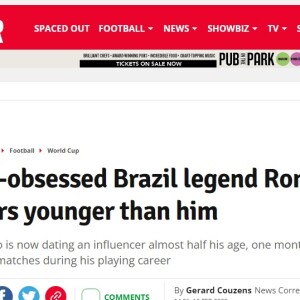Jornal britânico chama Romário de 'viciado em sexo'