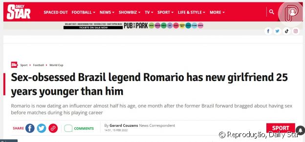 Jornal britânico chama Romário de 'viciado em sexo'