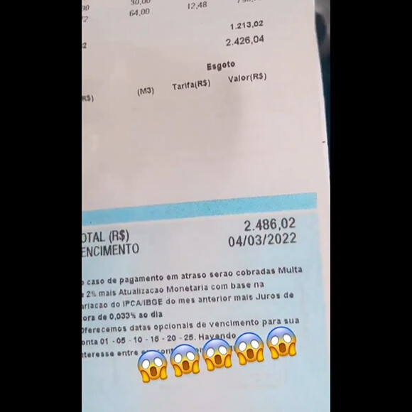 Conta de Deolane Bezerra veio mais de R$ 2 mil