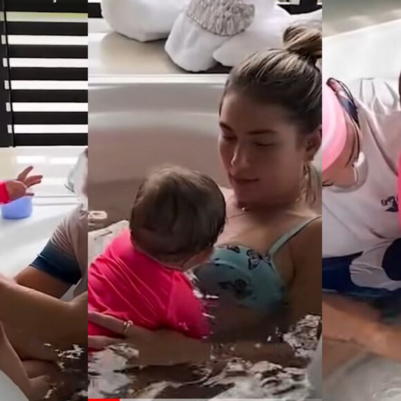 Virgínia Fonseca mostra detalhes da primeira aula de natação da filha, Maria Alice, de apenas oito meses