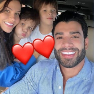 Andressa Suita e Gusttavo Lima viajaram sem os filhos, Gabriel e Samuel