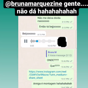 Anitta fez questão de dividir com o público a conversa hilária com Bruna Marquezine
