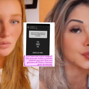 Maíra Cardi cobrou explicação de Cintia Dicker e alfinetou modelo ao ver que a mulher de Scooby não citou Arthur Aguiar na lista de amigos que queria que ele levasse para a vida