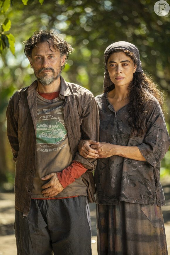 Maria Marruá (Juliana Paes) e Gil (Enrique Diaz) vão fugir para o Pantanal depois dele matar o assassino do 3º filho na novela 'Pantanal'