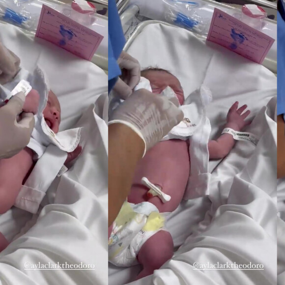 Bárbara Evans filmou as primeiras horas de vida de Ayla, sua primeira filha