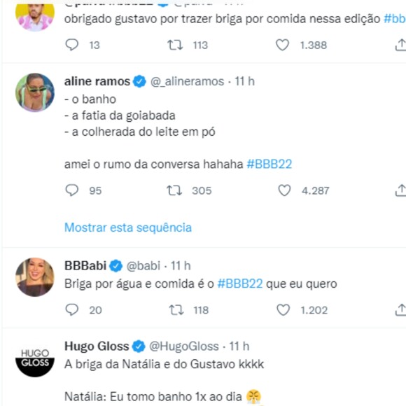 'BBB 22': briga de Natália e Gustavo é comemorada na web