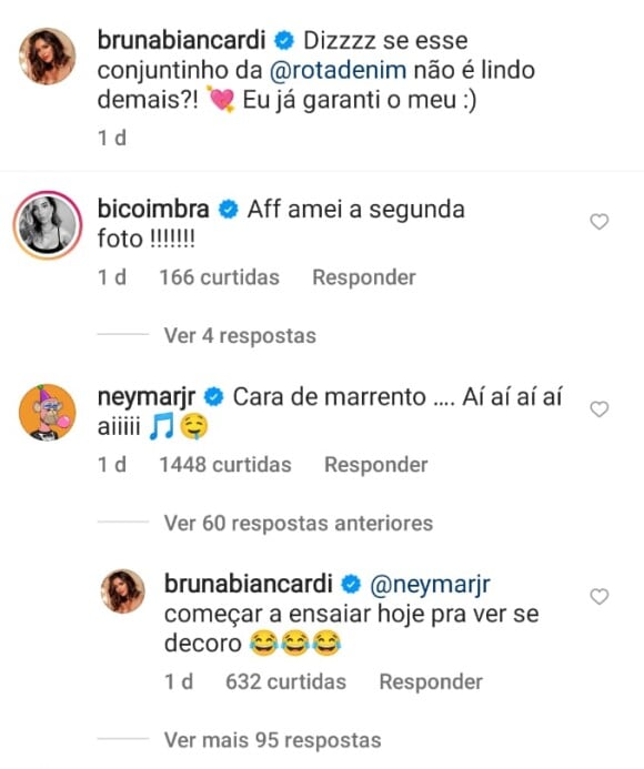 Neymar cita música ousada em post de Bruna Biancardi