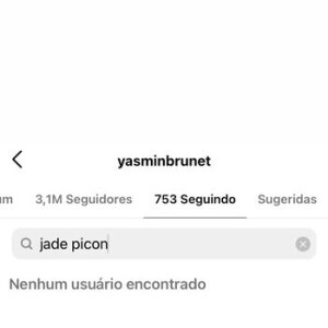 Yasmin Brunet deixou de seguir Jade Picon nas redes sociais na semana passada