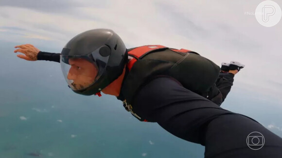 'No limite': Fernando Fernandes estreia programa pulando de paraquedas