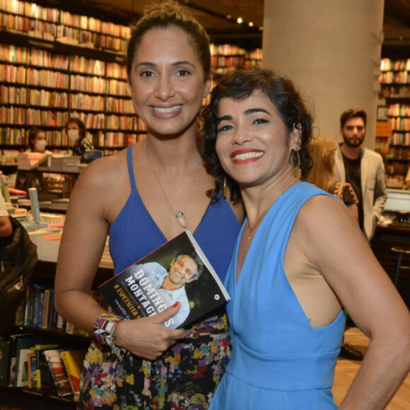 Camila Pitanga e Luciana Lima, viúva de Domingos Montagner, em lançamento da biografia do ator 