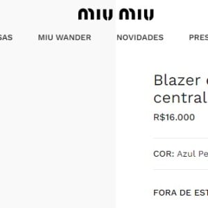 Blazer feito em tecido levantino custa R$ 16 mil