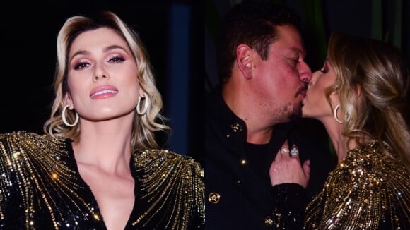 Lívia Andrade leva namorado para festa de lançamento de seu programa na Band e troca beijos com empresário