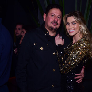 Lívia Andrade levou o namorado, Marcos Araújo, para festa de lançamento do seu novo programa na Band