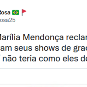 Publicação de Marília Mendonça foi resgatada com acusações a governantes: 'Aí não teria como eles desviarem verba, né?'