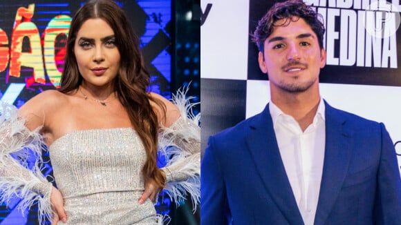 Gabriel Medina e Jade Picon trocaram beijos em um bar-balada de São Paulo nesta quarta-feira (20). As informações são da página Let's Gossip 