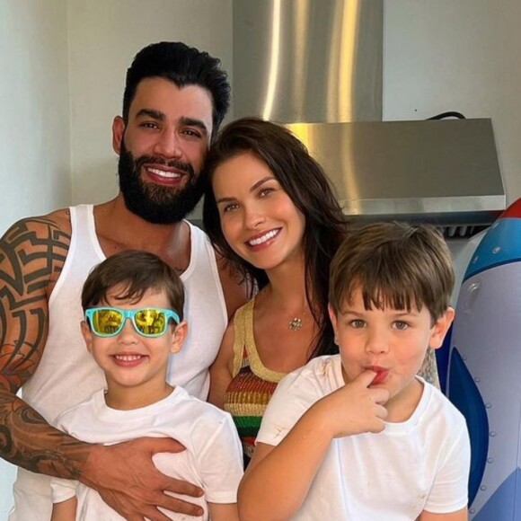 Andressa Suita e Gusttavo Lima comemoram 4 anos do caçula, Samuel, em 24 de julho de 2022