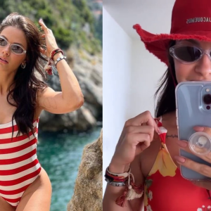 Andressa Suita está em uma viagem de trabalho na Croácia e, nesta quarta-feira (24), chamou a atenção dos internautas ao exibir um look ousado de moda praia