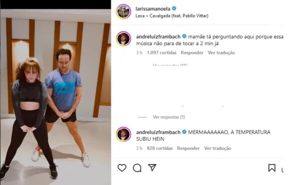 André Luiz Frambach fez um comentário atrevido em uma foto de Larissa Manoela
