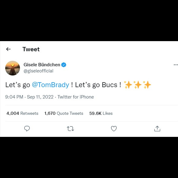 Gisele Bündchen manda recado a Tom Brady antes do jogo