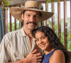 No fim da novela 'Pantanal', Muda (Bella Campos) e Tibério (Guito) ganham um presente imenso de José Leôncio (Marcos Palmeira)