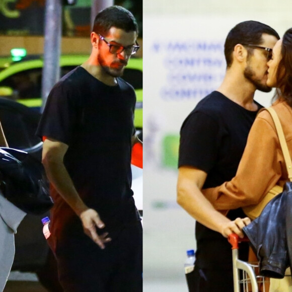 José Loreto e namorada, Rafa Kalimann, foram fotografados em aeroporto do Rio