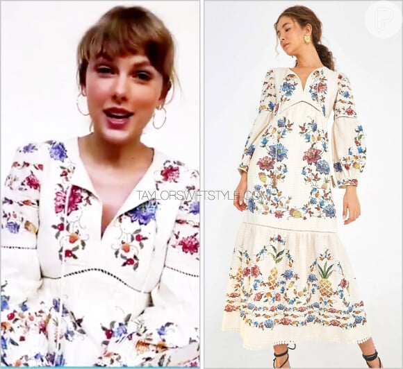 Taylor Swift já usou vestido florido com inspiração boho da Farm em 2020