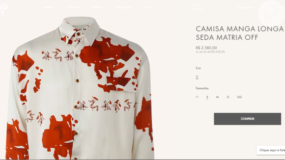 Janja utilizou camisa que pode ser adquirida através do site oficial da Misci e custa R$ 2.580,00. Valor pode ser dividido em até 6x sem juros