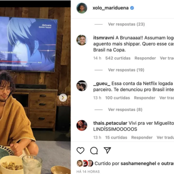Fãs reagem a detalhe que mostra presença de Bruna Marquezine em post de Xolo Maridueña