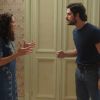 Rafael (Marco Pigossi) pede que Cristina (Fabiula Nascimento) se mude da casa que lhe pertence, em 'Boogie Oogie'