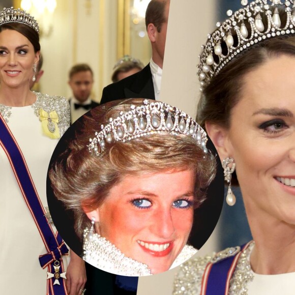 Kate Middleton escolhe tiara centenária e favorita de Princesa Diana em 1º evento como Princesa de Gales