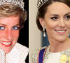 Kate Middleton e Princesa Diana com a tiara Lover's Knot: a joia é queridinha das duas integrantes da realeza