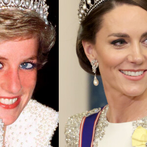 Kate Middleton e Princesa Diana com a tiara Lover's Knot: a joia é queridinha das duas integrantes da realeza