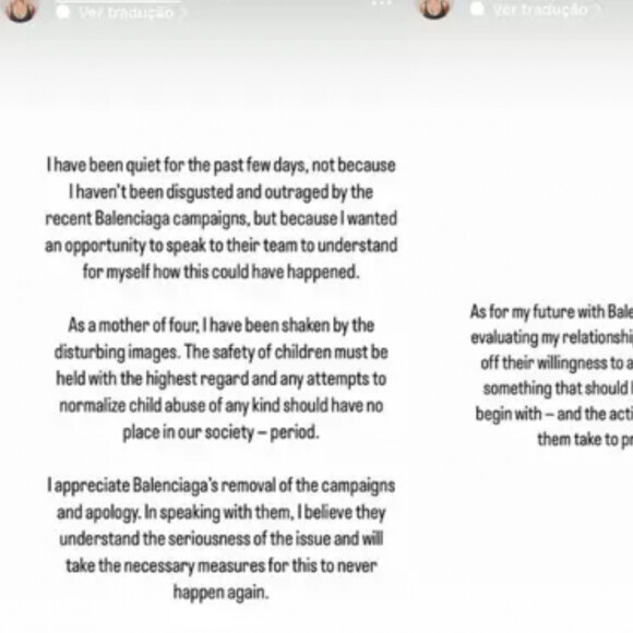 Kim Kardashian questionou seu futuro com a Balenciaga após polêmica envolvendo incitação à pedofilia
