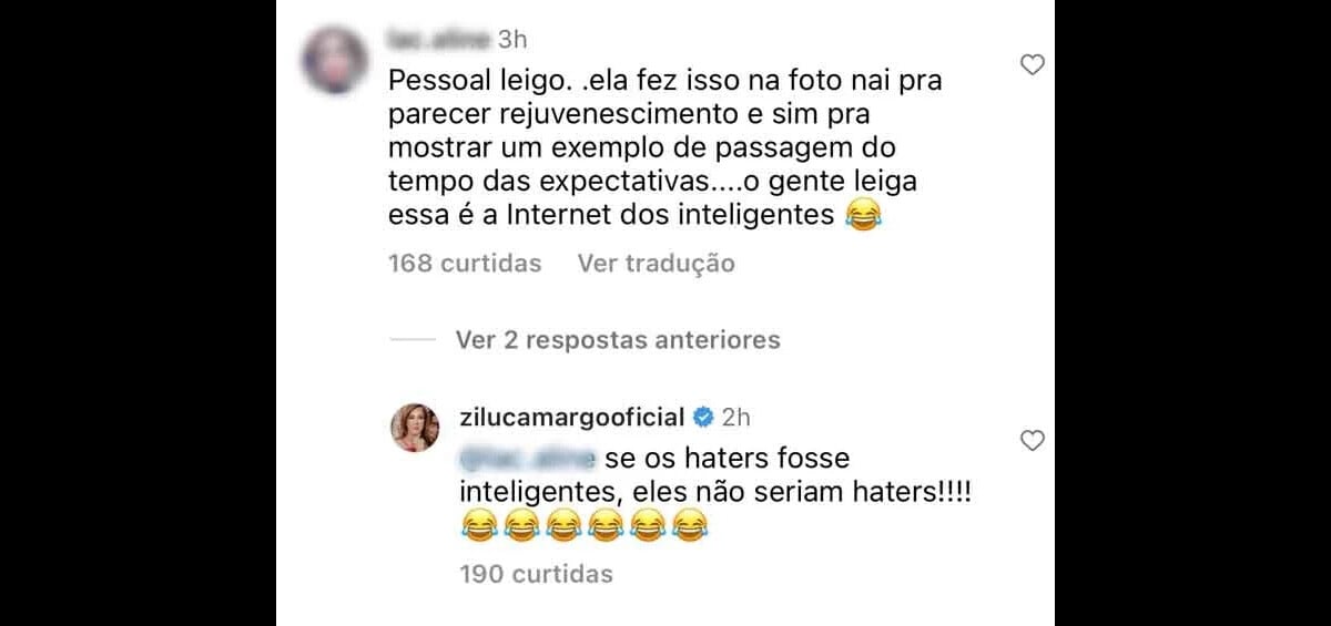 Zilu se irrita após críticas por excesso de Photoshop em publicação:  'Haters