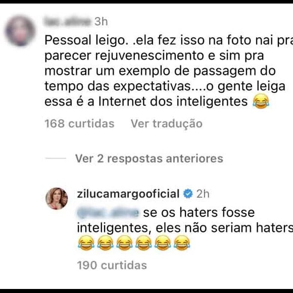 Zilu Godoi rebateu as críticas dos haters