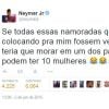 Neymar se manifestou no Twitter após ser apontado pelo jornal espanhol 'El Mundo' como o novo affair da advogada catalã Elisabeth Martínez
