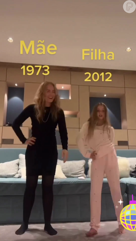 Angélica reproduziu uma dancinha famosa nas redes sociais a pedido de Eva