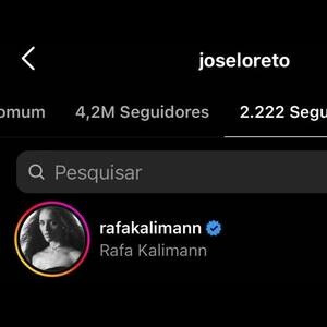 José Loreto voltou a seguir Rafa Kalimann nas redes sociais