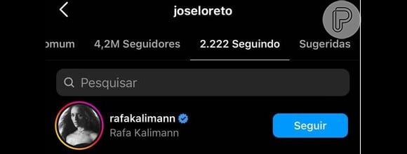 José Loreto voltou a seguir Rafa Kalimann nas redes sociais