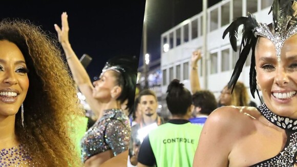 Sheron Menezzes, estrela de 'Vai na Fé', e Adriane Galisteu arrasam em looks com transparência para pré-carnaval