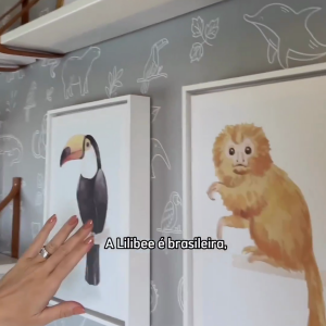 Claudia Raia explica conceito do quarto do filho: 'A pegada é esse safari e os detalhes são os animais que estão em extinção no Brasil'