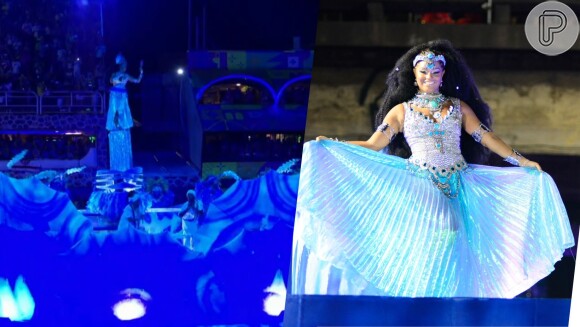 Juliana Alves 'flutuou' na Sapucaí com ajuda da pouca iluminação no Sambódromo, na comissão de frente do desfile do carnaval 2023 da Unidos da Tijuca