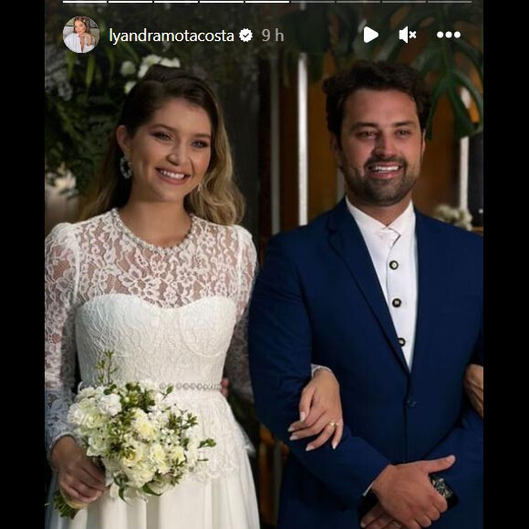 Lyandra Costa, filha do cantor Leandro, oficializou a união com Lucas Santos