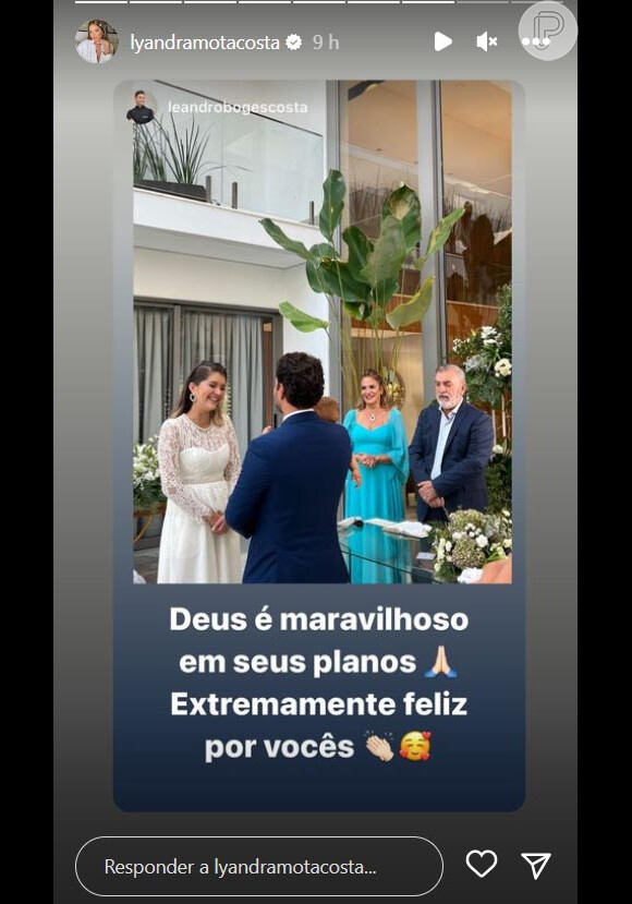 Casamento Lyandra Costa reúne filhos do cantor Leandro em cerimônia intimista