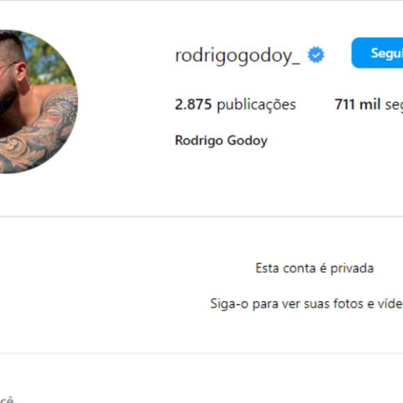 Rodrigo Godoy tomou uma atitude drástica: ele trancou seu perfil no Instagram