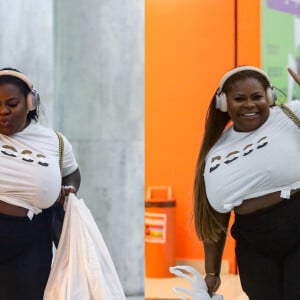 Look de Jojo Todynho tem calça colada e blusa justa amarrada, com parte da barriga à mostra